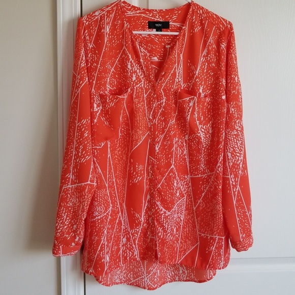 Mossimo Orange Button-down Top - Picture 2 of 7